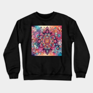 Psychedelic looking abstract illustration flowers Crewneck Sweatshirt